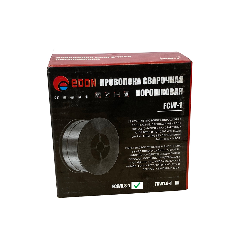Фото 35 - Сварочная проволока порошковая Edon FCW0.8-1 (0,8 мм., 1,0 кг., D100).
